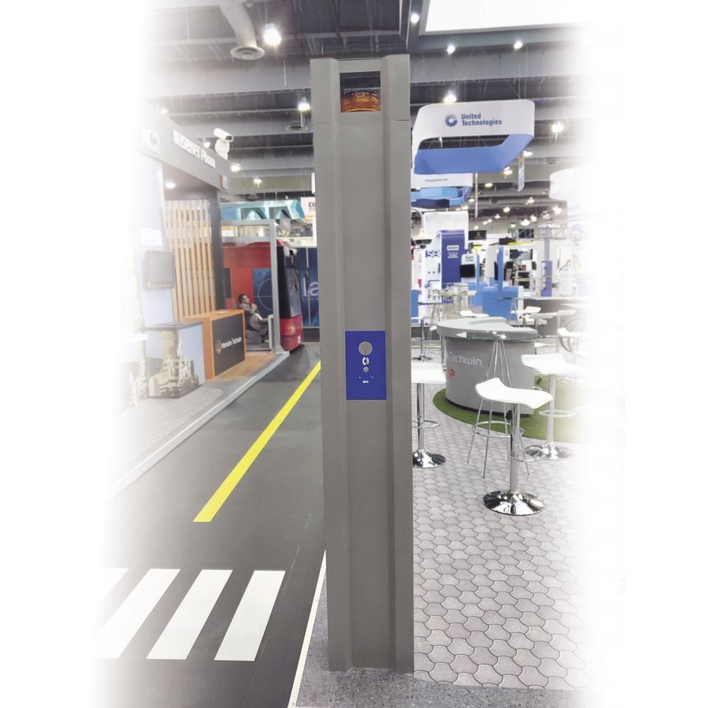 Tower-type cabinet for Alert System using Fanvil I12-N-01P equipment and strobe (Not included).
