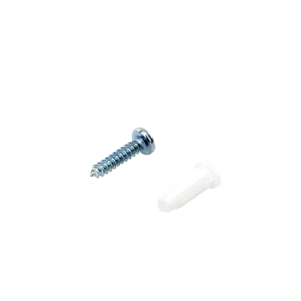 Paquete de 20 taquetes blancos  3/4" y 20 tornillos 8mm x 3/4" (1101-05002)