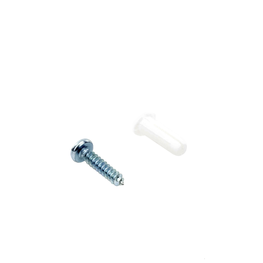 Paquete de 20 taquetes blancos  3/4" y 20 tornillos 8mm x 3/4" (1101-05002)
