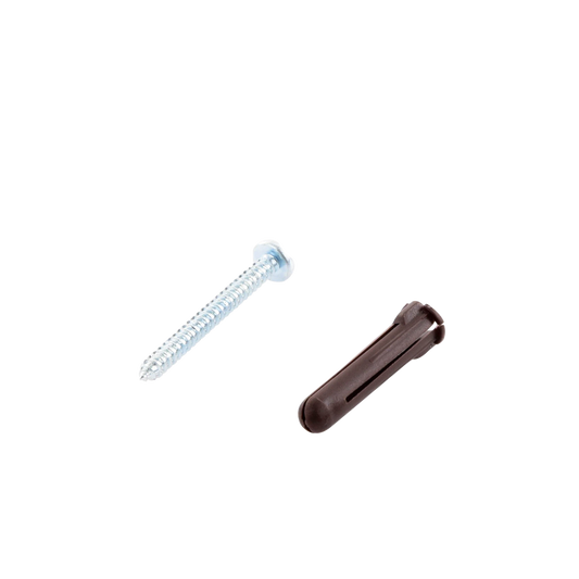 Paquete de 10 taquetes café 1 3/4" y 10 tornillos 10mm x 1 3/4" (1104-05002)