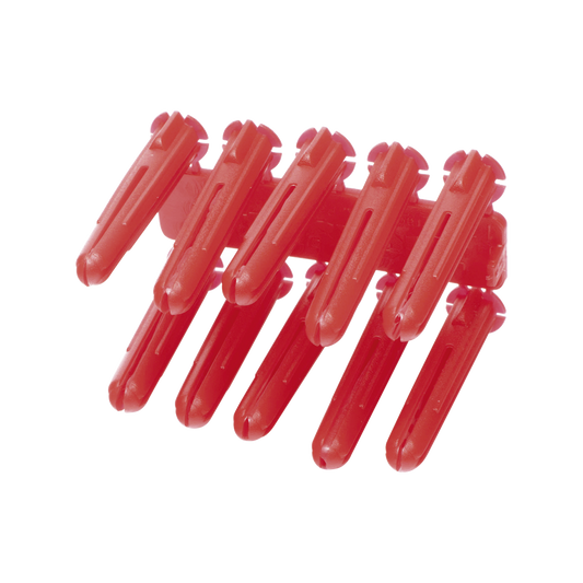 Taquete de 1/4  plástico paquete de 100 piezas para fijar objetos con tornillo en muros y techos de concreto o superficies sólidas, compatible con tornillo TH10X de 10 x 1 1/2"  (1103-03100) 