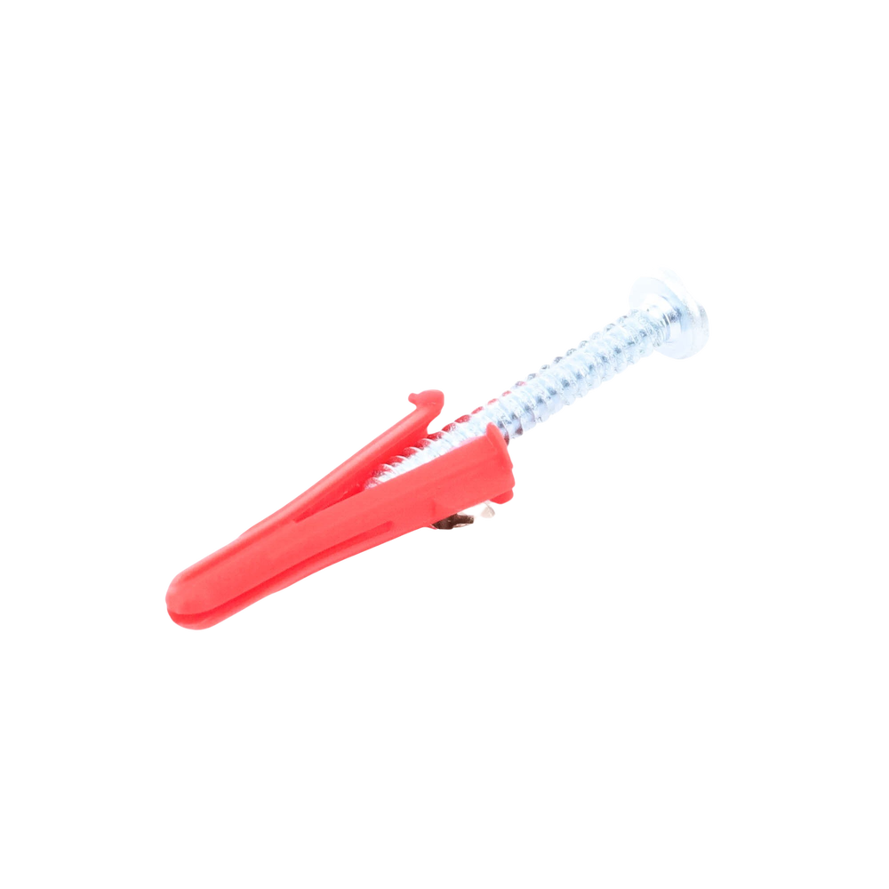 Paquete de 10 taquetes rojos 1 1/2" y 10 tornillos 10mm x 1 1/2" (1103-05002)
