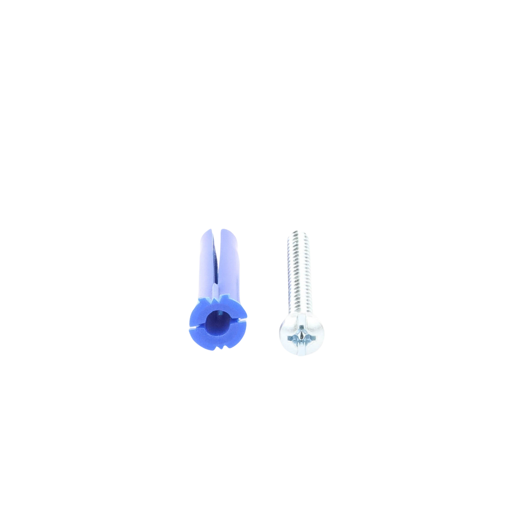 Paquete de 6 taquetes azul 2" y 6 tornillos 12mm x 2" (1105-05002)