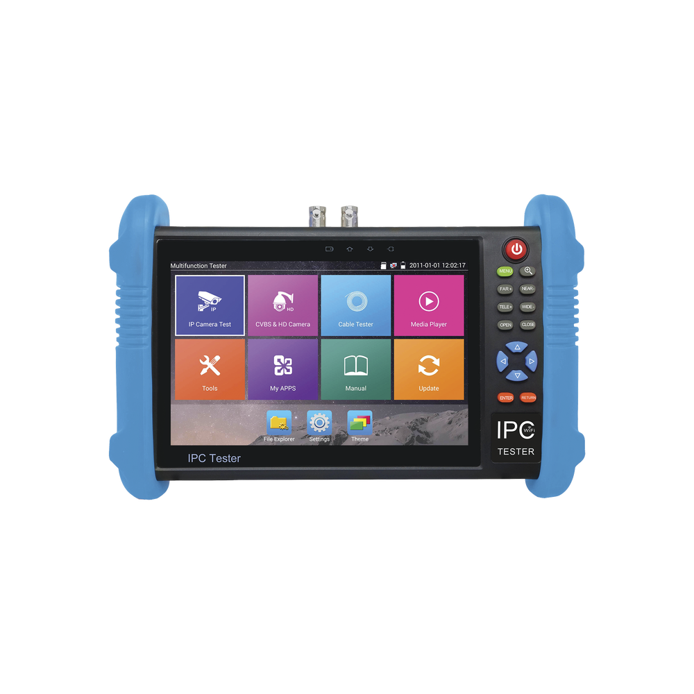 Probador de Vídeo Android con Pantalla LCD de 7" para IP ONVIF / HD-TVI (8MP), HD-CVI (8MP) y AHD (5MP) / Wi-Fi, Scanner IP, WiFi, entrada HDMI
