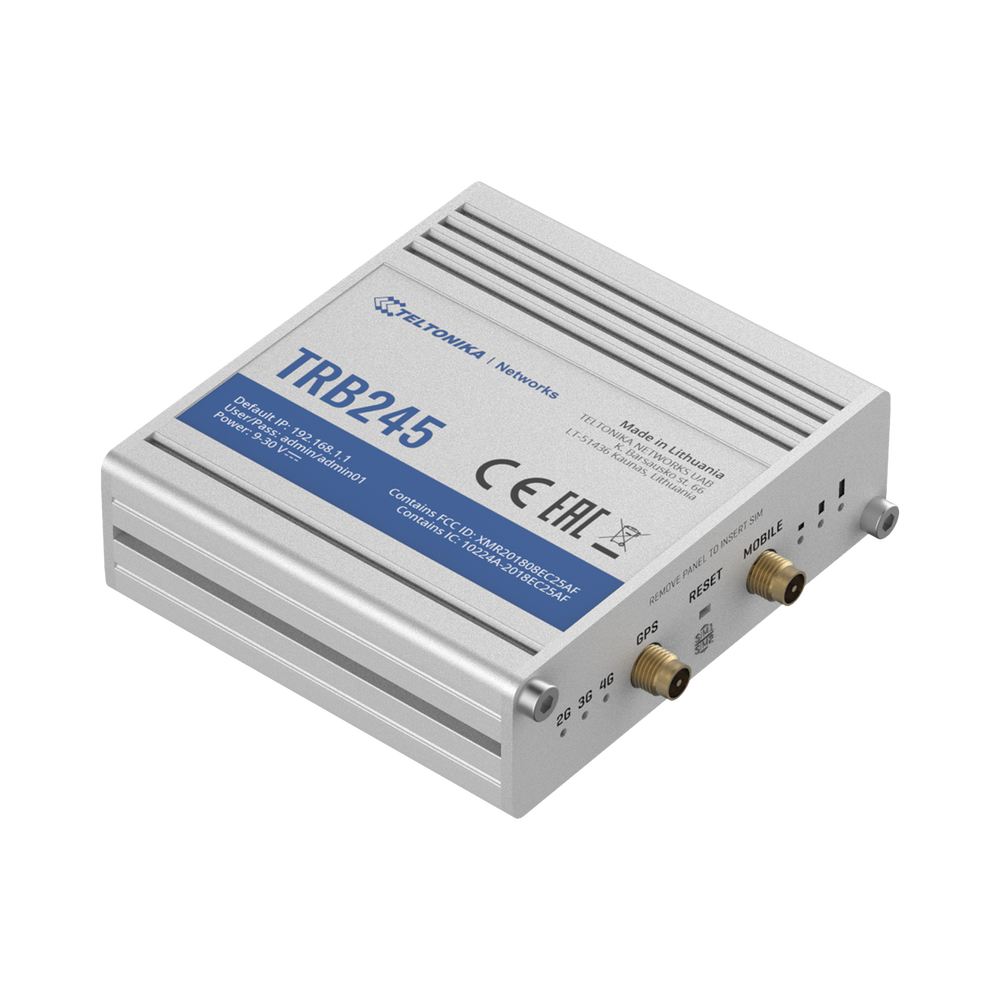 Industrial LTE M2M Gateway (Cat 4), RS232/RS485 Serial ports