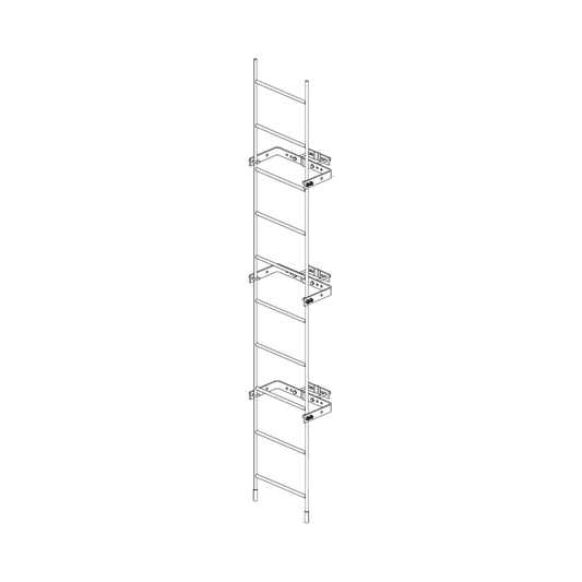 Escalera Exterma Sólida de 3 metros para Secciones 1 a 12 de Torres Super Titan (Incluye 3 Herrajes Sujetadores).