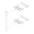 Montaje Lateral con 60 cm de Separación con Ángulo Ajustable. Mástil de 2-3/8" x 36".