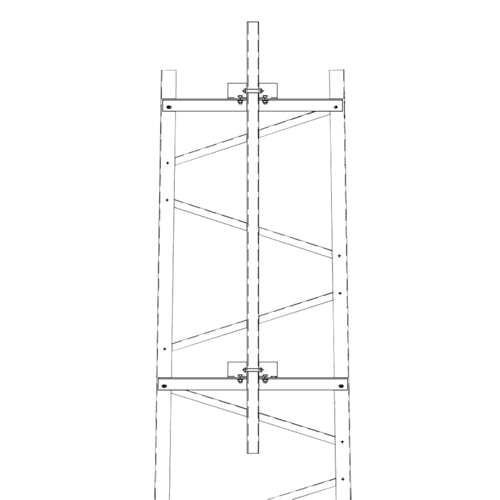 Brazo para Sección #7 Torre Titan con Herrajes y Mástil de 6' (1.8m).