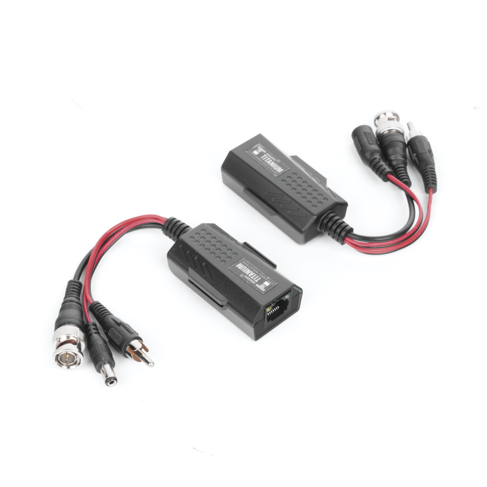 Kit de transceptores activos, envía alimentación 12V/24VCD/AC, video y audio a una distancia de hasta 150 m en 4K para aplicaciones de video por UTP Cat 5e / 6 en alta definición.