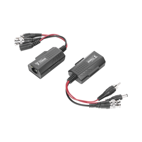 Active transceiver kit, sends 12V/24VDC/AC power, video and audio up to 150m in 4K for high definition video applications via Cat 5e/6 UTP.