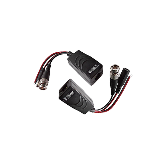 Kit de transceptores activos con conector para alimentación 12V/24VCD/AC, video y datos de un canal TurboHD para aplicaciones de video por UTP cat5e/6 en alta definición