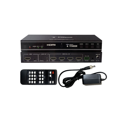 Controlador de Video Wall HDMI 4K60Hz 2x2, con RS232, salida de audio L/R, soporta rotación de 180°