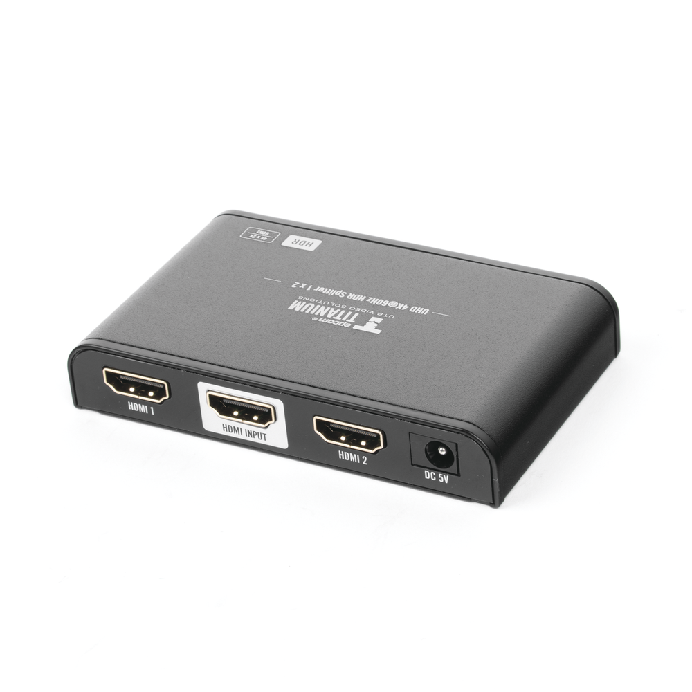 Divisor (Splitter) HDMI 4K de 1 Entrada a 2 Salidas (Simultaneas) / Soporta 4K×2K / Ajuste de resoluciones EDID / HDR / HDMI 2.0 /  HDCP 2.2  / Soporta formatos de Audio Dolby Digital / Longitud del cable de entrada y salida ≤10m.