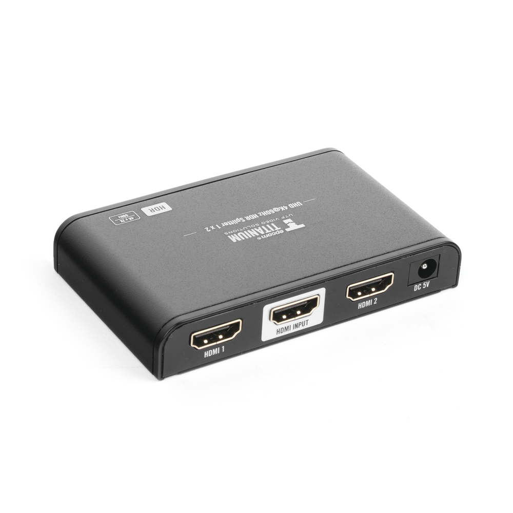 Divisor (Splitter) HDMI 4K de 1 Entrada a 2 Salidas (Simultaneas) / Soporta 4K×2K / Ajuste de resoluciones EDID / HDR / HDMI 2.0 /  HDCP 2.2  / Soporta formatos de Audio Dolby Digital / Longitud del cable de entrada y salida ≤10m.
