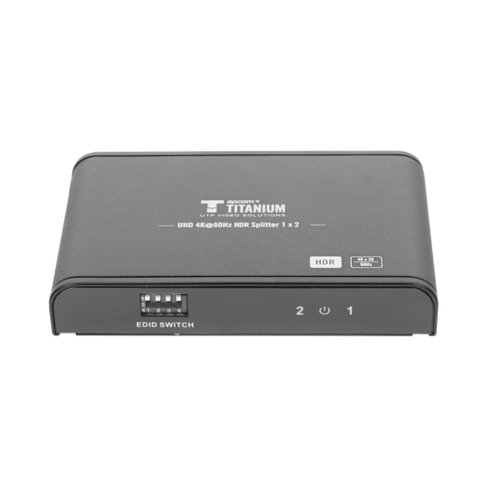 Divisor (Splitter) HDMI 4K de 1 Entrada a 2 Salidas (Simultaneas) / Soporta 4K×2K / Ajuste de resoluciones EDID / HDR / HDMI 2.0 /  HDCP 2.2  / Soporta formatos de Audio Dolby Digital / Longitud del cable de entrada y salida ≤10m.