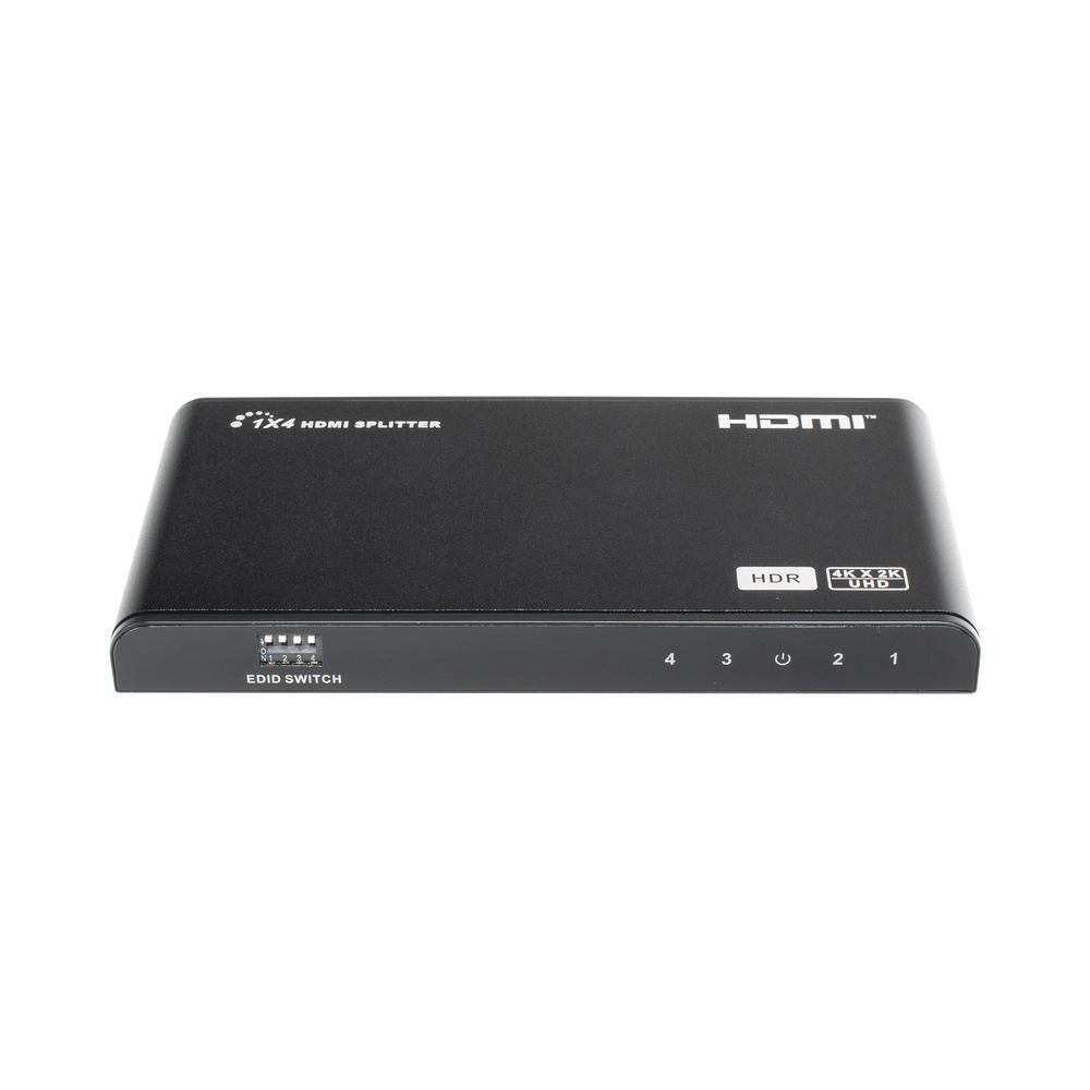 Divisor (Splitter) HDMI 4K de 1 Entrada a 4 Salidas (Simultaneas) / Soporta 4K×2K  / Soporta 4 equipos con conexión en Cascada / Ajuste de resoluciones EDID / HDR / HDMI 2.0 /  HDCP 2.2  / Permite mezclar pantallas en 4K y 1080P