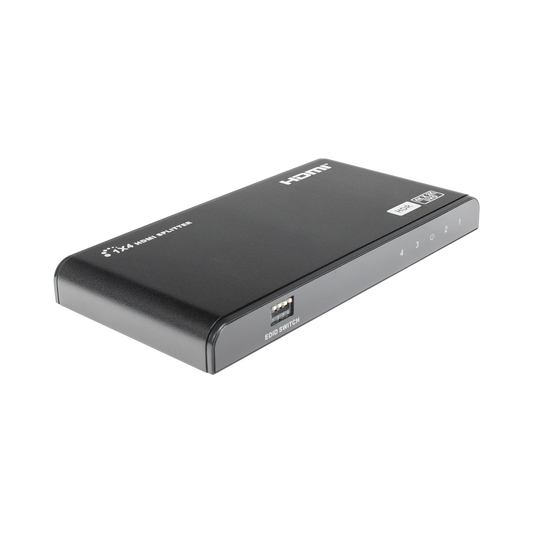 Divisor (Splitter) HDMI 4K de 1 Entrada a 4 Salidas (Simultaneas) / Soporta 4K×2K  / Soporta 4 equipos con conexión en Cascada / Ajuste de resoluciones EDID / HDR / HDMI 2.0 /  HDCP 2.2  / Permite mezclar pantallas en 4K y 1080P