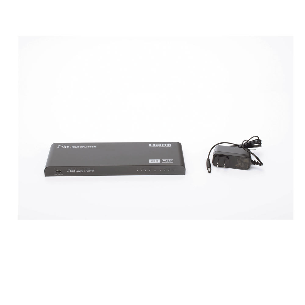 Divisor (Splitter) HDMI 4K de 1 Entrada a 8 Salidas (Simultaneas) / Soporta 4K×2K / Soporta 4 equipos con conexión en Cascada / Ajuste de resoluciones EDID / HDR / HDMI 2.0 /  HDCP 2.2  / Permite mezclar pantallas en 4K y 1080P