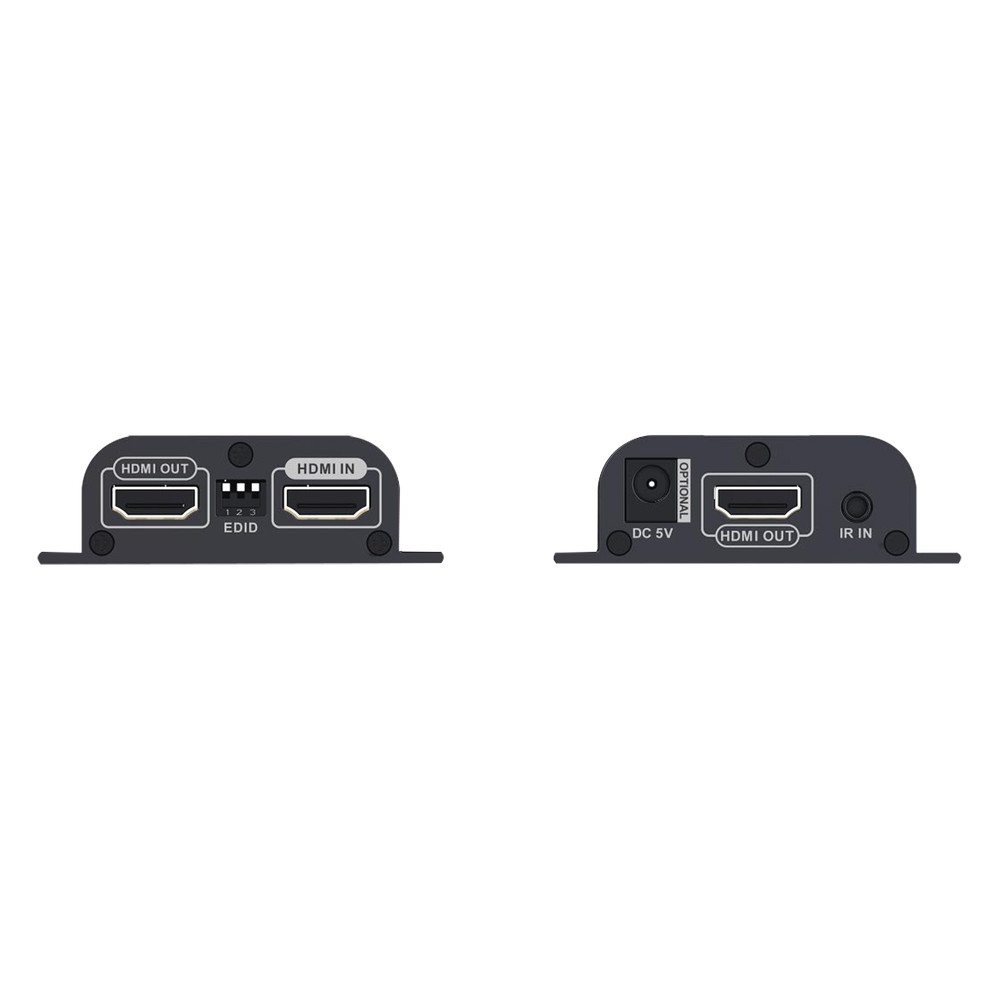 HDMI Extender Kit for distances of 50 meters / Supports resolutions 720 and 1080P @ 60 Hz / Cat 6, 6a and 7 / Loop output on the Tx for local display / EDID configuration / Supports remote control of the source equipment / Power only the Tx