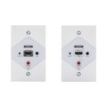 Kit Extensor HDMI en PLACAS DE PARED para distancias de 40 metros / Resolución 1080P @ 60 Hz / Cat 6/6A/ 7 / HDR/ Cero Latencia / Soporta Control Remoto / Placa de pared de 2.74 x 4.49” (tamaño estándar de EE.UU.).