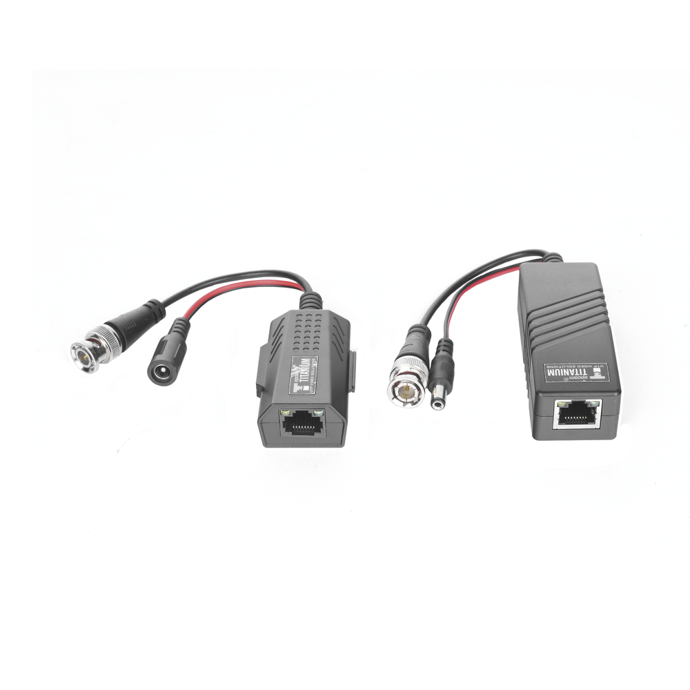 Kit de transceptores activos TURBO HD. Convierte 36/24 Vcd a 12 Vcd regulados, a través de cable  UTP Cat5e / 6. Transmision de 200 m en 3K