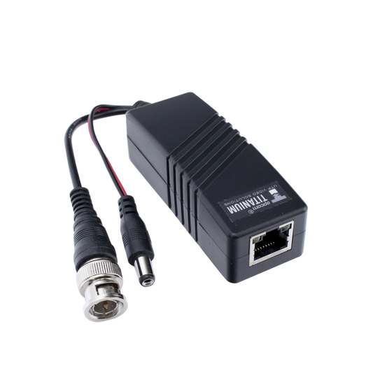 (TRANSCEPTOR) TRANSMISOR ACTIVO para Kits KITTT4PVTURBOX, KITTT8PVTURBOX, KITTT16PVTURBOX y KIT-TT16PVTURBOX-RX / Regula el voltaje de 36 VCD a 12VCD / HD-TVI/CVI/AHD/CVBS / Se instala del lado de la cámara. 