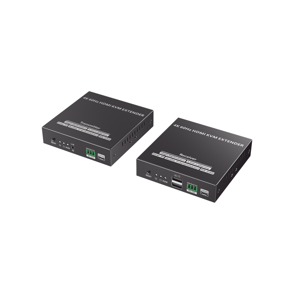 Kit Extensor HDMI para distancias de 150 metros | Transmite el Video y Controla tu DVR vía USB a distancia | Soporta resolución 4K @60Hz | Cat 6, 6a y 7 | Salida Loop en el Tx para visualización local | Soporta control remoto del equi
