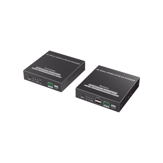 Kit Extensor HDMI para distancias de 150 metros | Transmite el Video y Controla tu DVR vía USB a distancia | Soporta resolución 4K @60Hz | Cat 6, 6a y 7 | Salida Loop en el Tx para visualización local | Soporta control remoto del equi