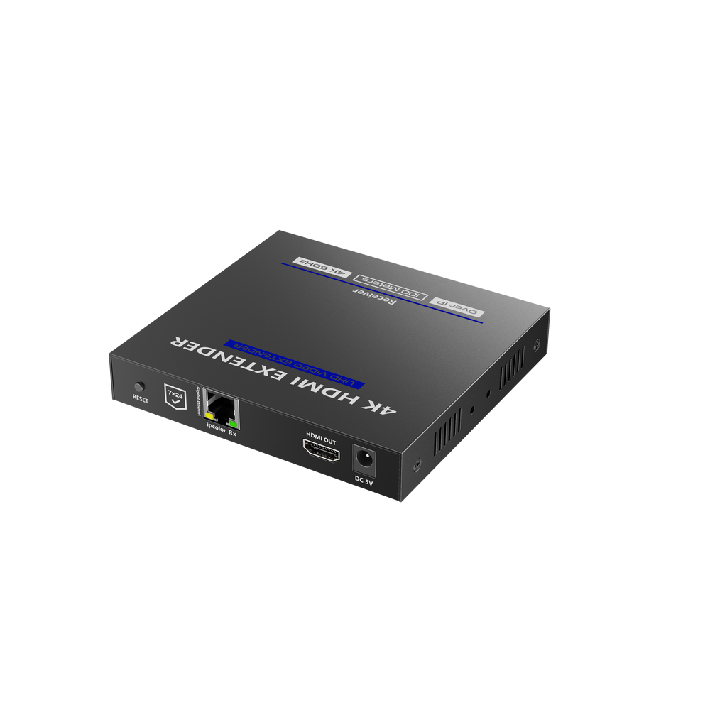 Compatible Receiver for TT592 Kits / 4K@60Hz Resolution / Cat 5e/6 / 100m Distance / IPCOLOR / IR Control / Zero Latency / Compatible with Gigabit Switch.