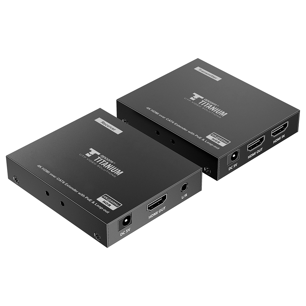 Kit Extensor HDMI para distancias de 70 metros / Resolución 4K x 2K@ 30 Hz/ Cat 6, 6a y 7 / IPCOLOR / CERO LATENCIA / SIN COMPRIMIR / Salida Loop / Control IR  / Salida de audio de 3.5mm.