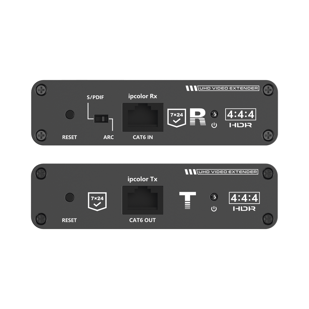 Kit Extensor HDMI hasta 700 metros con Conexión en Cascada / 4K @ 60 Hz/ Cat 6, 6a y 7 / IPCOLOR / CERO LATENCIA / SIN COMPRIMIR / HDR10 / Salida Loop / IR bidireccional / Puerto S/PDIF / Soporta ARC / Soporta 10 TT-676-Rx.