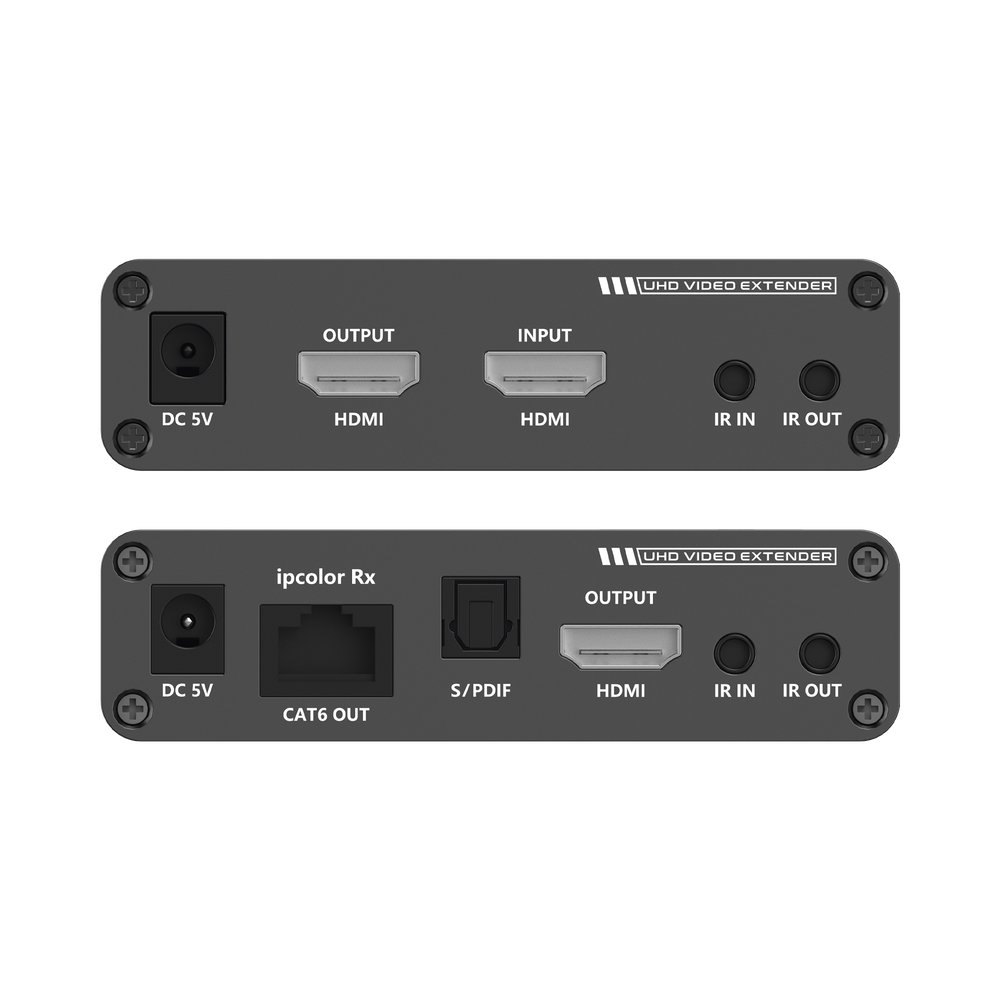 Kit Extensor HDMI hasta 700 metros con Conexión en Cascada / 4K @ 60 Hz/ Cat 6, 6a y 7 / IPCOLOR / CERO LATENCIA / SIN COMPRIMIR / HDR10 / Salida Loop / IR bidireccional / Puerto S/PDIF / Soporta ARC / Soporta 10 TT-676-Rx.