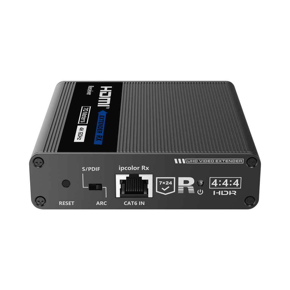 Receptor Compatible para Kits TT- 676 / 4K@60Hz con IR / Distancia de 70 Metros / Conexión en Cascada de hasta 10 Receptores con TT676.