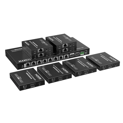 Kit Divisor y Extensor HDMI / Divide 1 Fuente HDMI a 8 Pantallas / Extiende la señal HDMI hasta 70 m / Resolución 4K @ 6