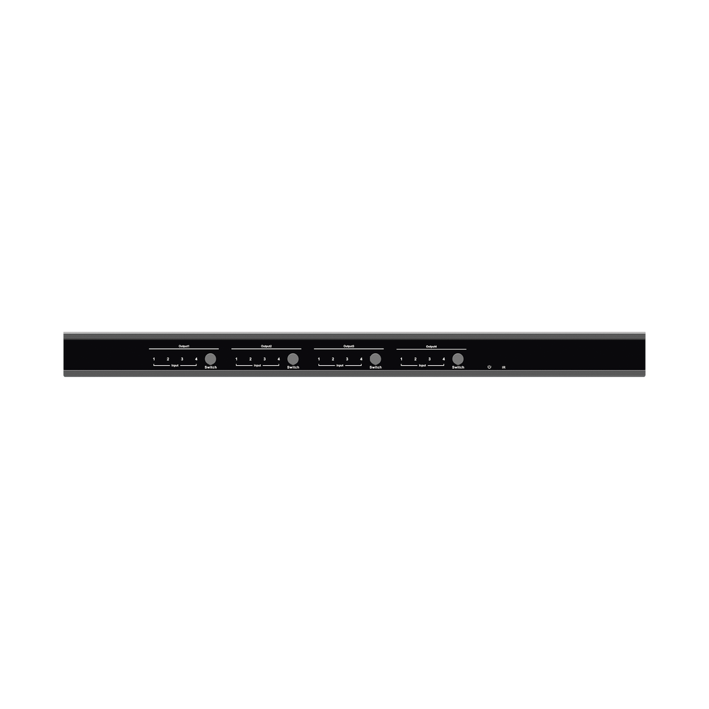 MATRICIAL Y EXTENSOR DE VIDEO HDMI 4 x 4 / 4 Entradas HDMI / 4 Salidas HDMI Loop / 4 Salidas RJ45 para Extender la señal 40 metros por salida  /  1080 @ 60Hz / Conmutación por RS232, Control Remoto o Ethernet.