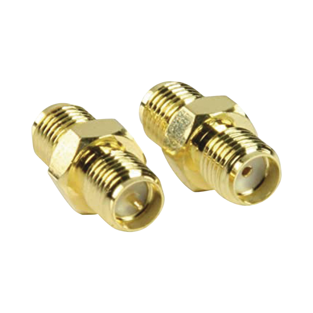 Adaptador en Línea de Conector SMA Hembra Inverso a SMA Hembra, Oro/ Oro/ Teflón,