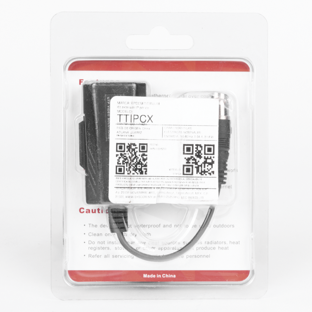 Kit EXTENSOR IP por cable CABLE COAXIAL para distancias de HASTA 200 m /REUTILIZA EL CABLEADO EXISTENTE PARA CONECTAR CÁMARAS IP / No Requiere Energía / Transmisión en Tiempo Real / Protección Contra Sobretensiones Incorporada.