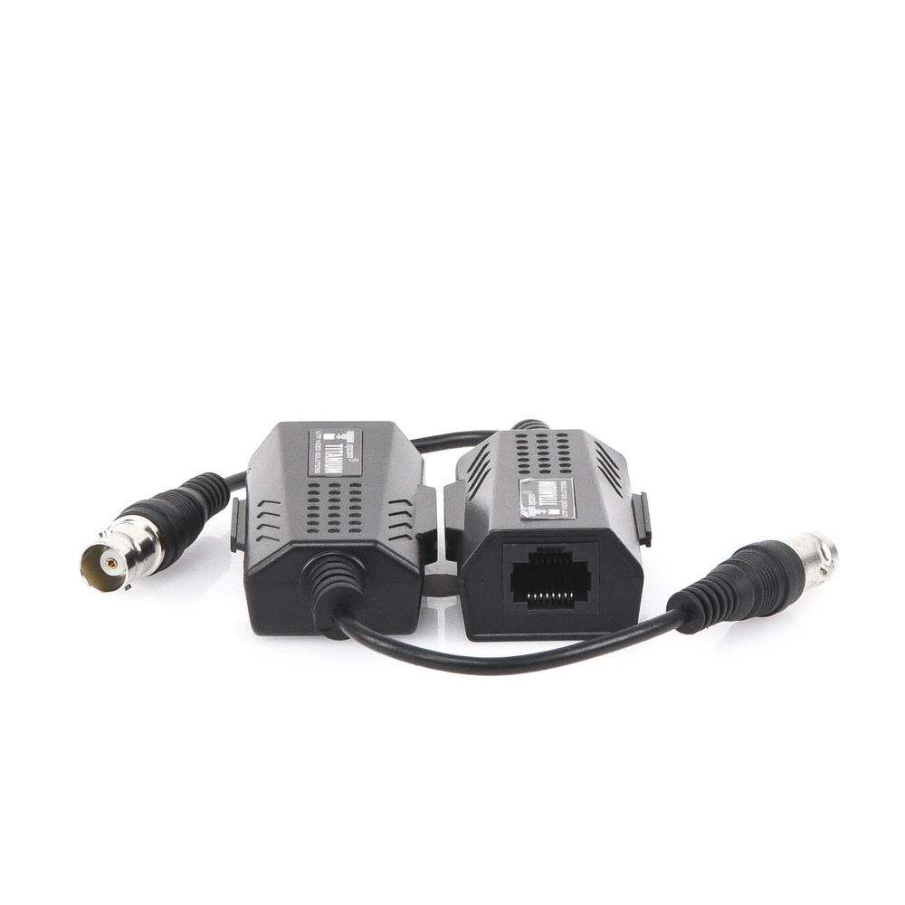 Kit EXTENSOR IP por cable CABLE COAXIAL para distancias de HASTA 200 m /REUTILIZA EL CABLEADO EXISTENTE PARA CONECTAR CÁMARAS IP / No Requiere Energía / Transmisión en Tiempo Real / Protección Contra Sobretensiones Incorporada.