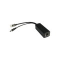 Cable divisor PoE pasivo de 48-55 Vcd @ 12 Vcd, 2 A. Aplicaciones como adaptar micrófonos en cámaras IP