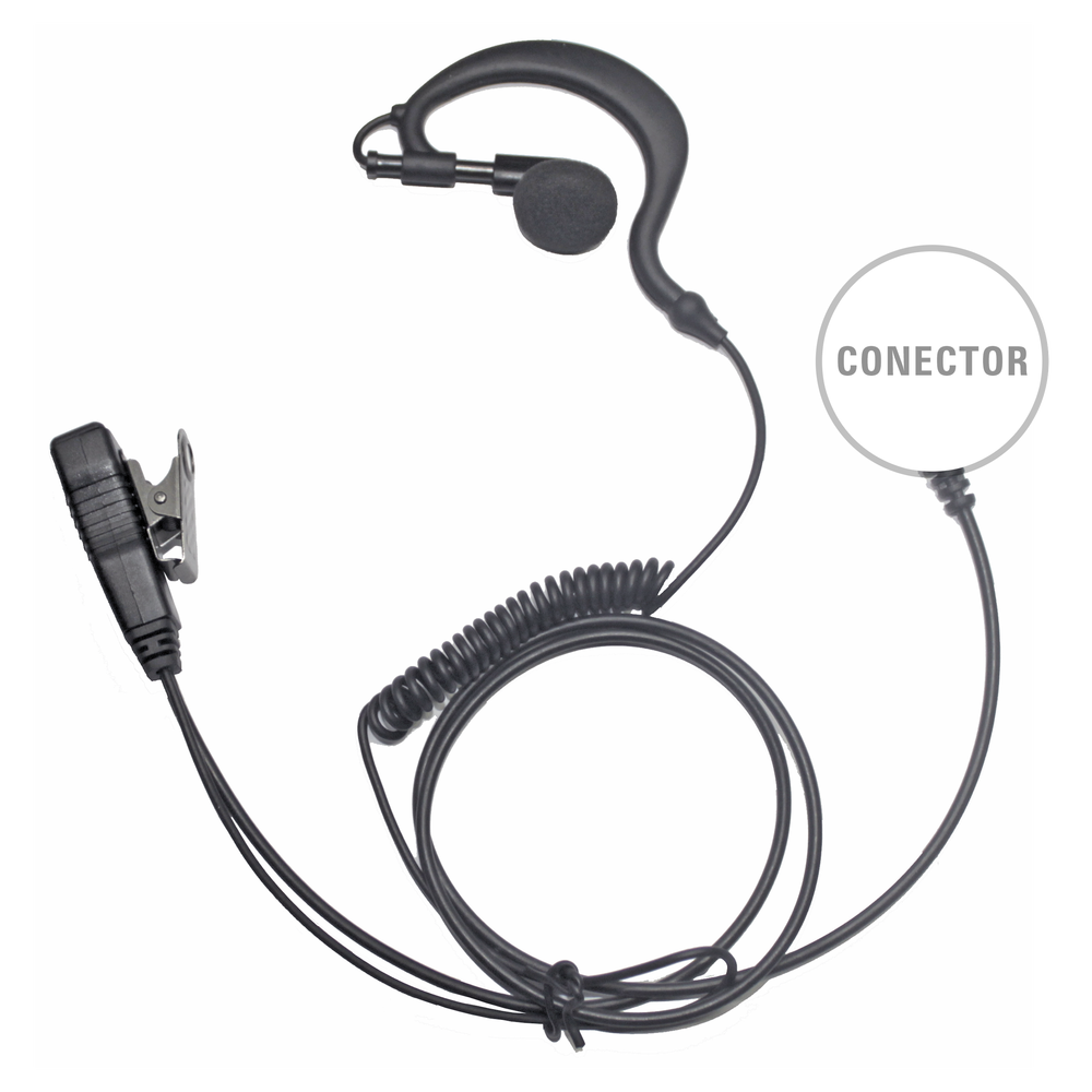 Micrófono de Solapa con Audífono Ajustable al oído. Para Motorola HT750/1250/1550/PRO5150/5550/7150