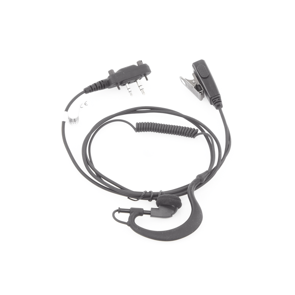 Earhook Headset Microphone for ICOM IC-F11/ 14/ 3021/ 3013/ 3103/ 3003, IC-F1000/2000, attaches to the equipment with screws
