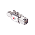 Protector de Línea Coaxial, tipo tubo de gas y paso de C.D., para 0-2.5 GHz, 750W y 0.2 dB de Perdida por Inserción