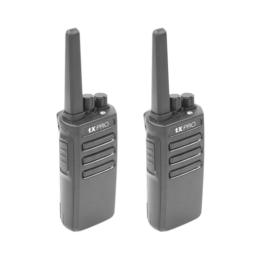 Duo de Radios Portatiles VHF, 5W de Potencia, Scrambler de Voz, Alta Cobertura, 136-174 MHZ