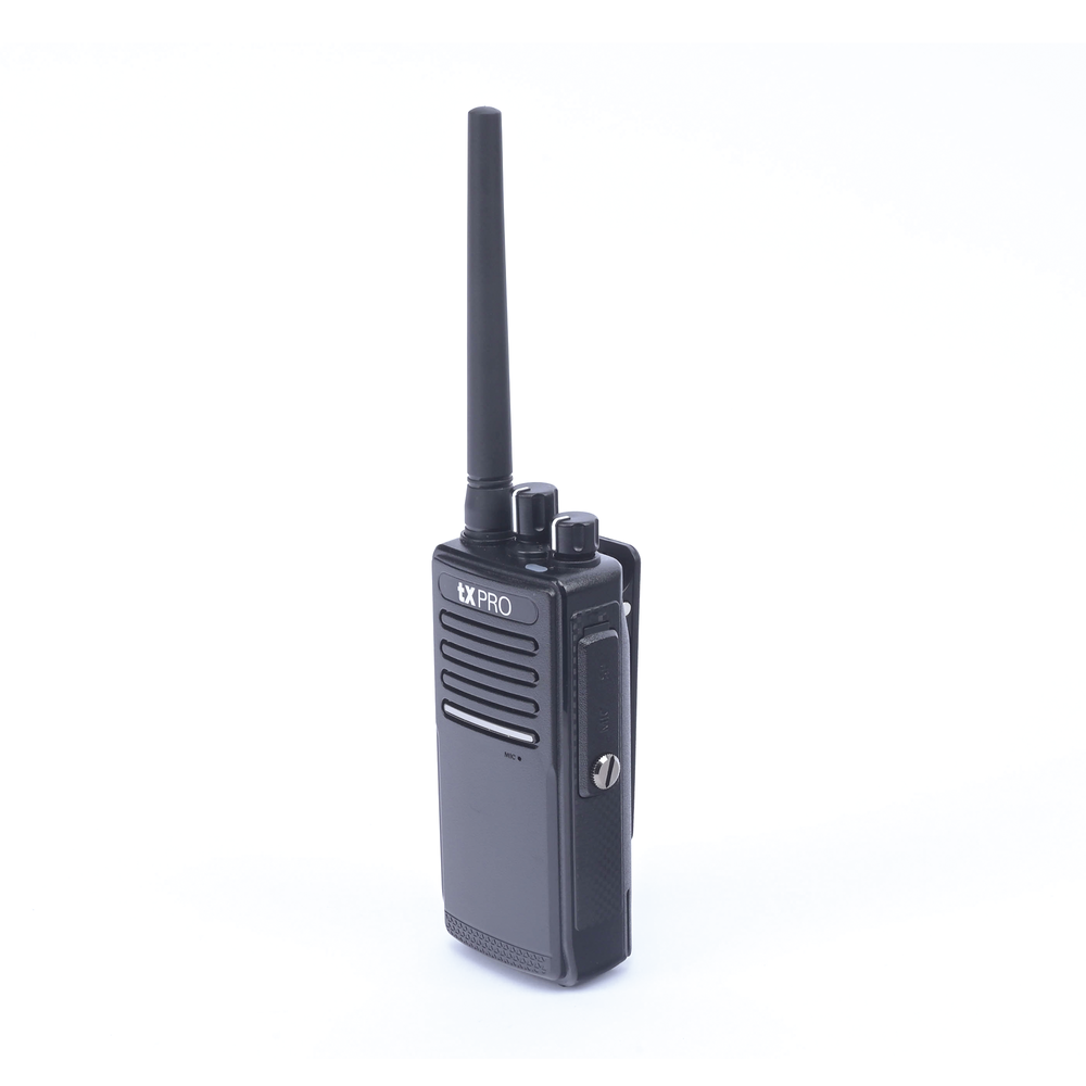 Radio Portátil UHF 400-512 MHz, Digital DMR-Analógico, 5 W, Incluye antena, batería, cargador y clip