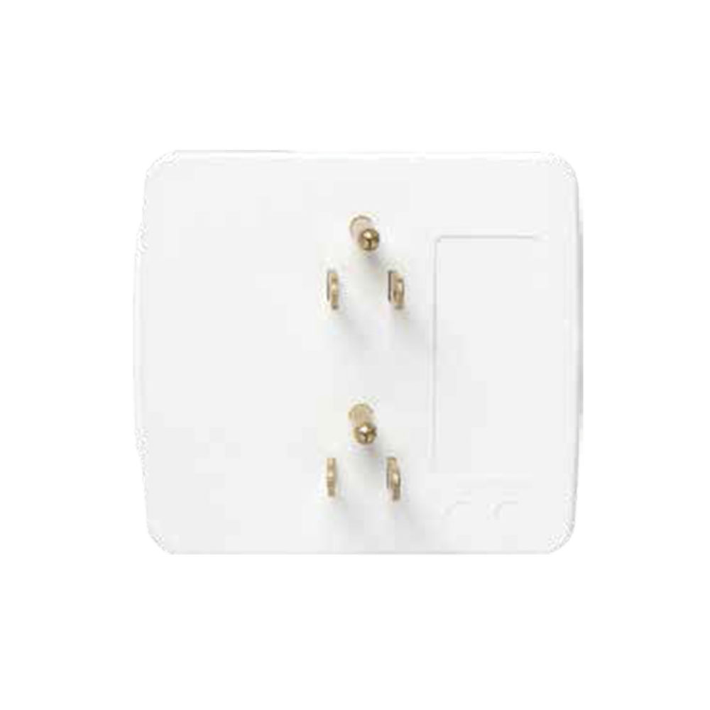 Wall power strip with 6 white contacts, 125 V / 15 A