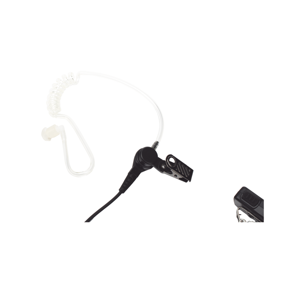 Micrófono - Audífono de Solapa con Tubo Acústico Transparente para HYT BD-506 y Motorola EP450/ RVA50/ DTR620/ DTR720/ DEP450/ EP350/ VX80/ MAG ONE Con tubo acústico de PU (material flexible)