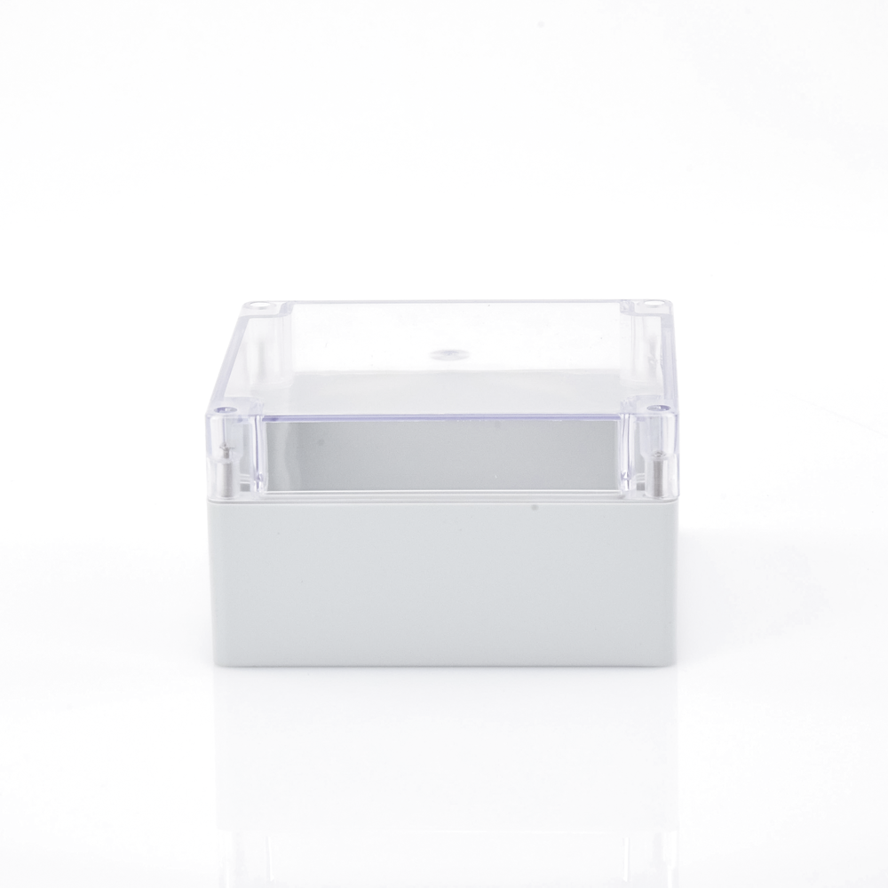 Gabinete Plástico para Exterior (IP65) de 160 x 160 x 90 mm Cierre por Tornillos Tapa Transparente.