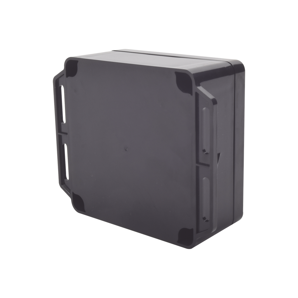 Gabinete Plástico Negro para Exterior (IP65) de 120 x 120 x 60 mm Cierre por Tornillos.