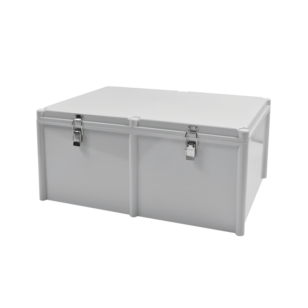 Gabinete Plástico para Exterior (IP65) de 560 X 380 x 265 mm Cierre por broche.