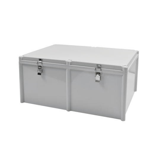 Gabinete Plástico para Exterior (IP65) de 560 X 380 x 265 mm Cierre por broche.